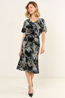 Falda Plisada Estampada Negro Ma Griffe 12102126050102