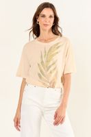 Polera Estampada Beige Ma Griffe 14604225082106