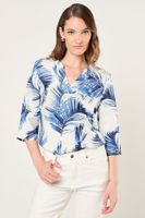 Blusa Lino Estampado Blanco Ma Griffe 14102225060101