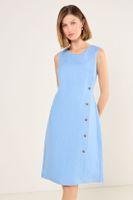 Vestido Lino Sin Mangas Celeste Ma Griffe 13002225056110