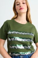 Polera Estampada Verde Oliva iO 14604225081107