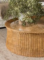 Mesa Rattan 100Cm Café Amoblé