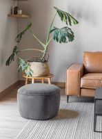 Pouf Lazario Velvet Gris Claro