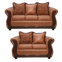 Juego de Living 3 2 Sofia PU Terracota