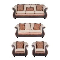 Juego de Living 3 2 1 1 Ashly Beige Terracota