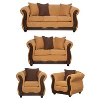 Juego de Living 3 2 1 1 Barcelona Oro