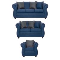 Juego de Living 3 2 1 Emili Azul