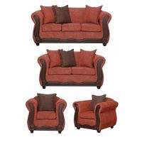 Juego de Living 3 2 1 1 Barcelona Terracota