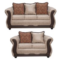 Juego de Living 3 2 Sofia PU Beige