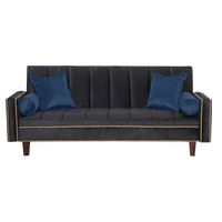 Futon Sofa Cama Vanguardia 200 x110 Negro - Azul