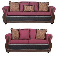 Juego de Living 3 2 Gran Columbia Burdeo Negro