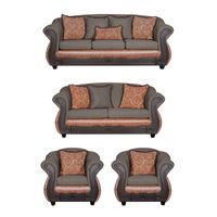 Juego de Living 3 2 1 1 Ashly Chocolate Terracota
