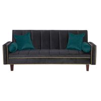 Futon Sofa Cama Vanguardia 200 x110 Negro - Verde