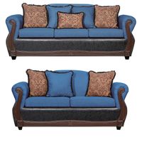 Juego de Living 3 2 Gran Columbia Azul Negro