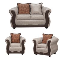 Juego de Living 2 1 1 Sofia PU Crema