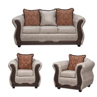 Juego de Living 3 1 1 Sofia PU Crema