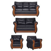 Juego de Living 3 2 1 1 Toronto Negro