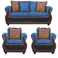 Juego de Living 2 1 1 Gran Columbia Azul Negro