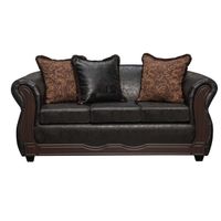 Sofá 3 Cuerpos Sofia PU Negro