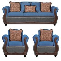 Juego de Living 3 1 1 Gran Columbia Azul Gris