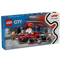 Parada en Boxes de F1 y Equipo de Mecánicos con Auto Ferrari