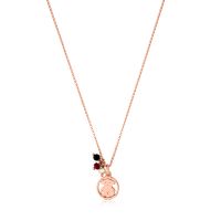 Collar Camille Plata Vermeil rosa con Ónix y Rubí Tous