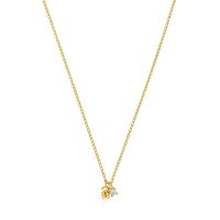 Collar corto con baño de oro 18 kt sobre plata y diamante creado en laboratorio Bold Bear LGD