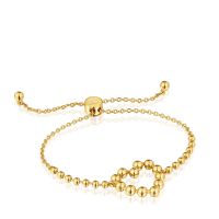 Pulsera cadena corazón oro 18 kt sobre plata Sugar Party