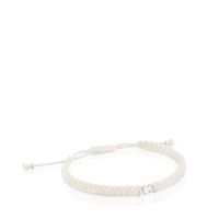 Pulsera oso de plata y nylon blanco TOUS Motivos