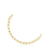 Pulsera cadena XL oro 18 kt sobre plata Hold Oval
