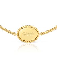 Pulsera con baño de oro 18 kt sobre plata placa TOUS Mama
