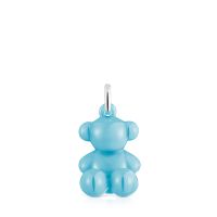 Colgante oso de plata y cerámica azul Bold Bear