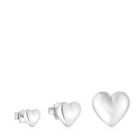 Pack de pendientes de plata corazón Garden Of Love