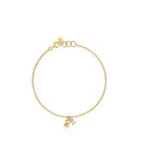 Pulsera cadena baño oro 18 kt plata y diamante Bold Bear