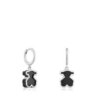 Aros aro de plata y metacrilato negro Galaxy