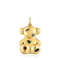 Colgante oso oro 18 kt sobre plata con gemas Bold Bear