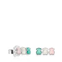 Aros Mini Color de plata con tres osos Tous