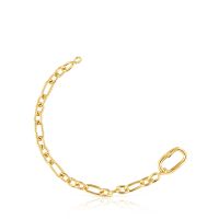Pulsera cadena baño de oro 18 kt sobre plata y anilla Hold