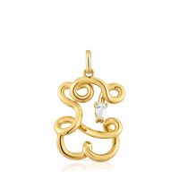 Colgante oso oro 18 kt plata con diamantes lab Lio LGD