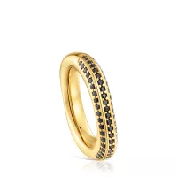 Anillo con baño de oro 18 kt sobre plata y espinelas Line