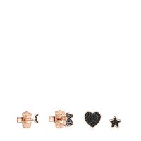 Pack Pendientes Motif Plata Vermeil Rosa con Espinelas Tous