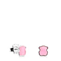 Aros Color de Plata con Cuarcita Rosa Tous