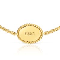 Pulsera cadena con baño de oro 18 kt plata placa TOUS Mom