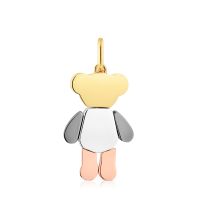 Colgante oso de plata tricolor Teddy Bear