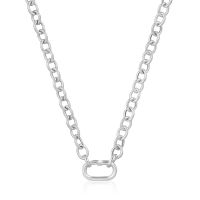 Collar cadena de plata y anilla Hold Oval