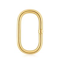 Anilla extra grande baño de oro 18 kt sobre plata Hold Oval