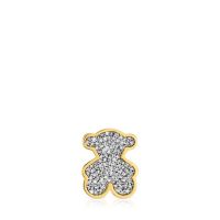 Charm oso con baño de oro 18 kt sobre plata y diamantes