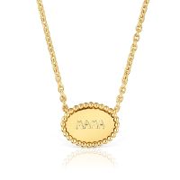 Collar corto con baño de oro 18 kt sobre plata placa Mama