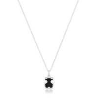 Collar de plata y metacrilato negro Galaxy