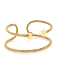 Pulsera esclava doble baño oro 18 kt plata Icon Mesh